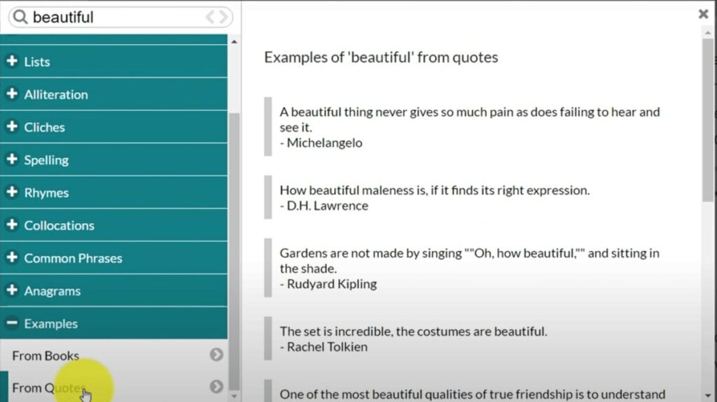 ProWritingAid Word Explorer