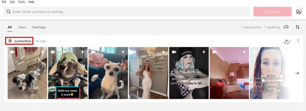 Qoob Clips - save TikTok content by users or hashtags