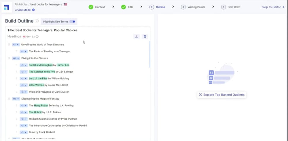 Scalenute SEO outline builder
