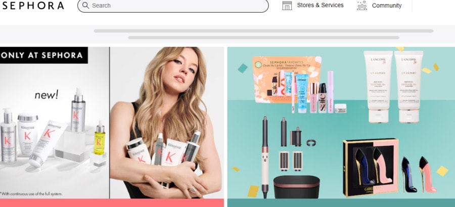 Sephora shopping page