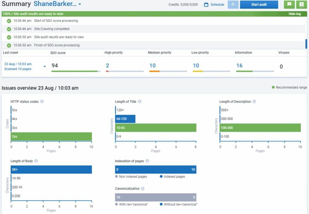 Serpstat site audit