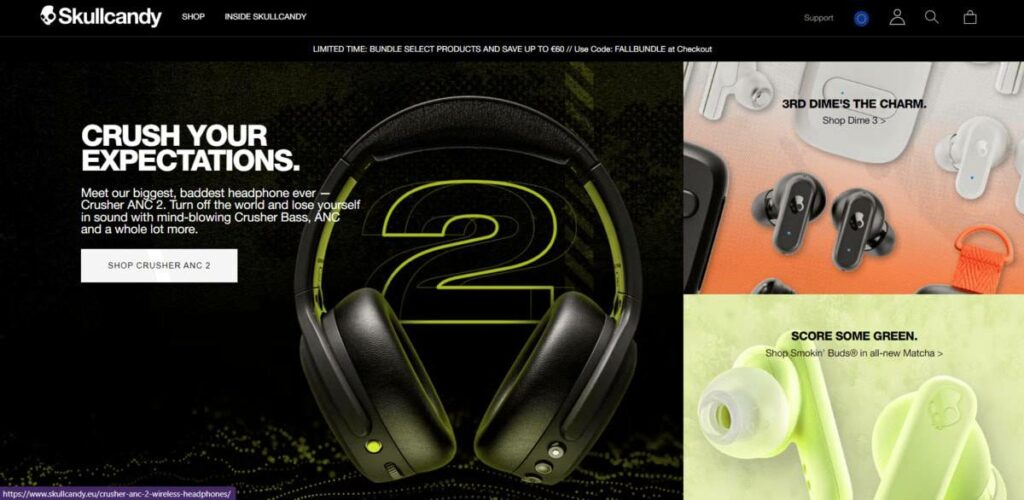 Skullcandy's online shop