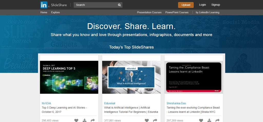 Slideshare screen