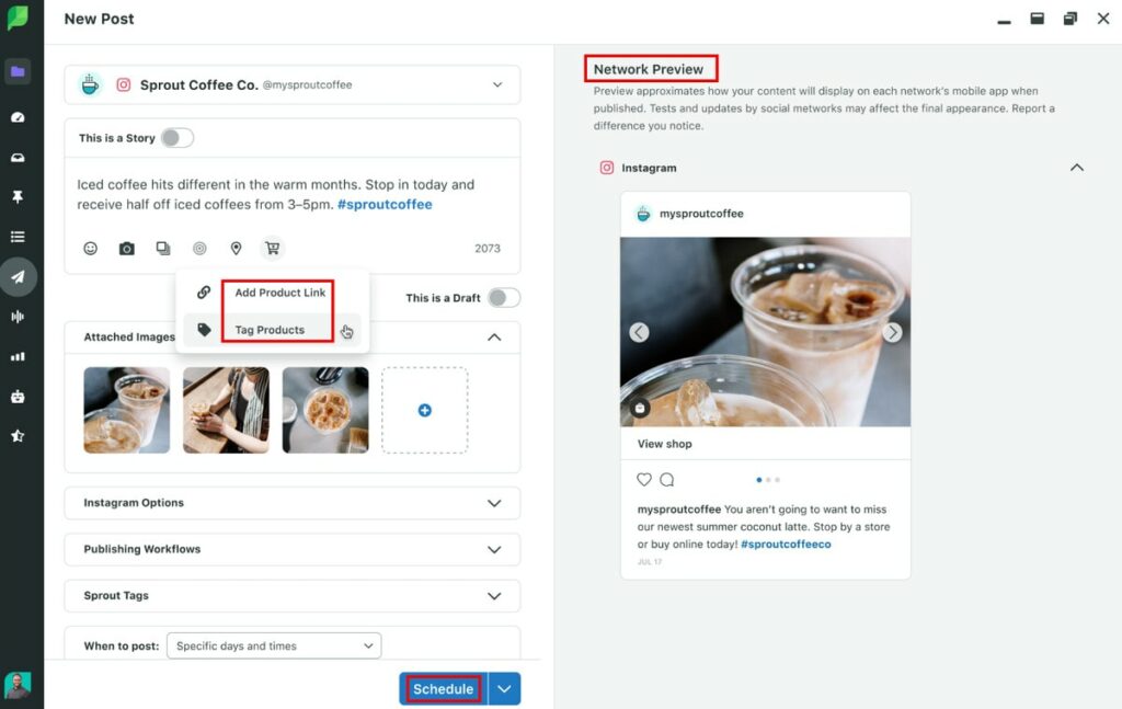 Sprout Social post scheduling