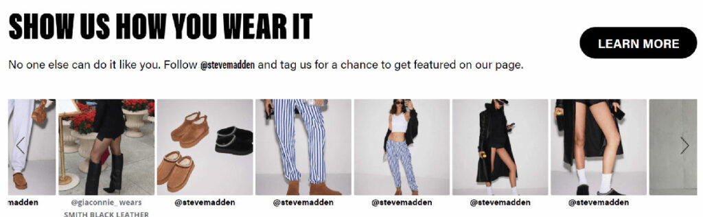 Steve Madden's Shopify store
