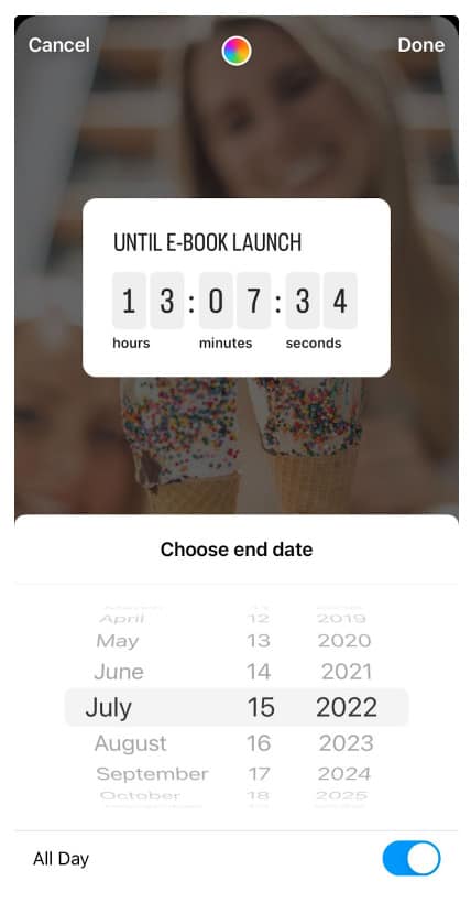 Story countdown product launch ideas