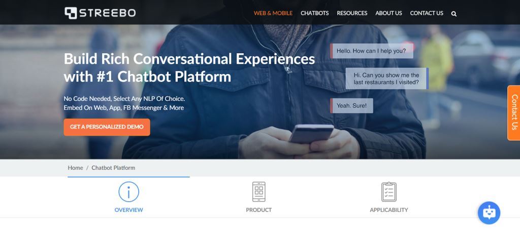 Streebo Chatbot for Websites