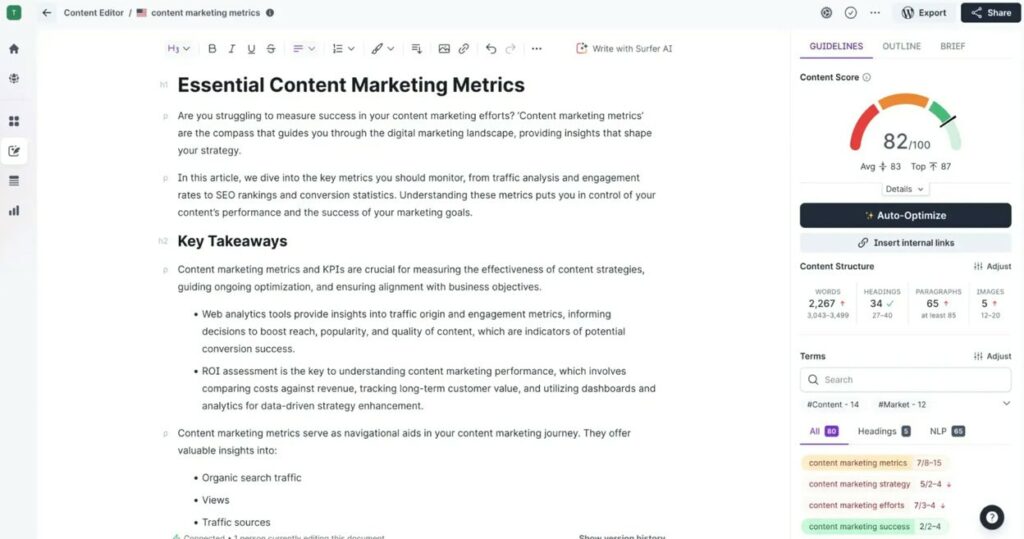 Surfer SEO keyword Suggestion tool