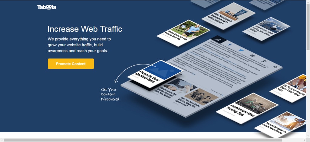 Taboola landing page
