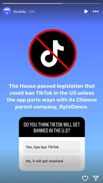 thinkific opinion quiz instagram story