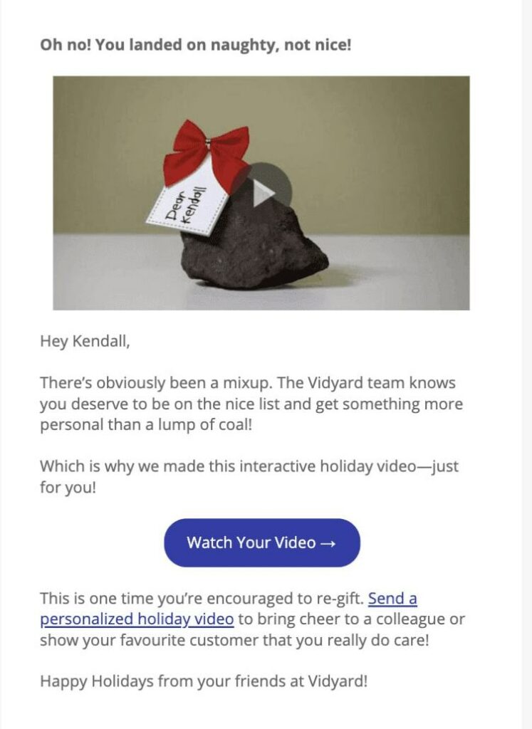Video Email Marketing Example