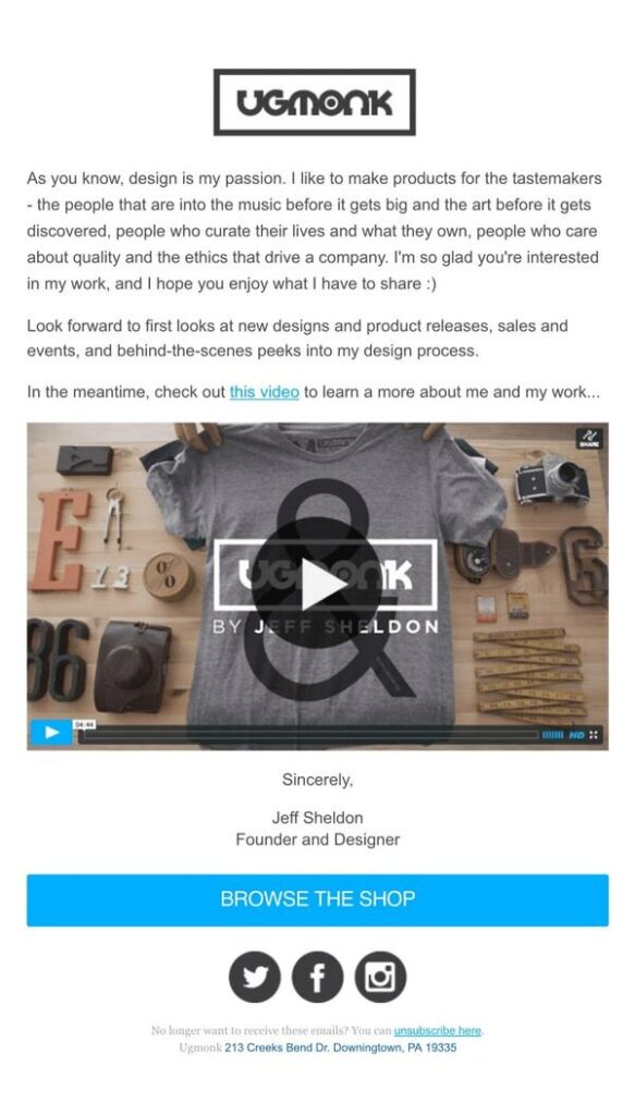 Video Email Marketing Example - Company Culture Email