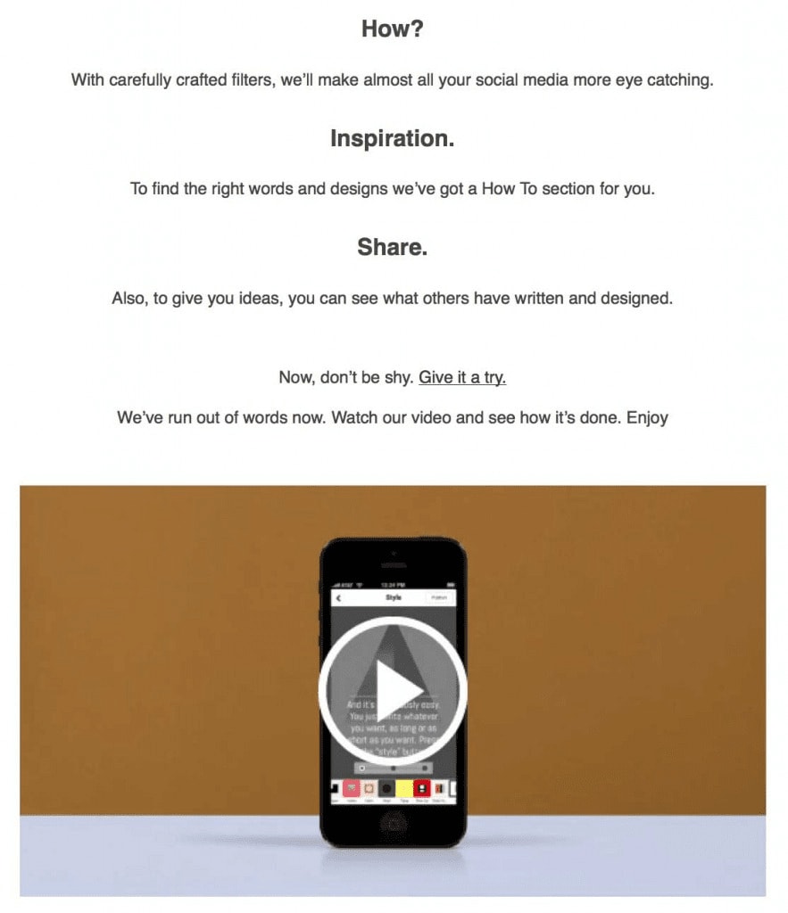 Video Email Marketing Example - Welcome Email