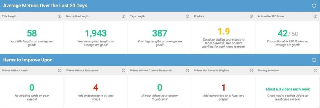 vidIQ channel audit