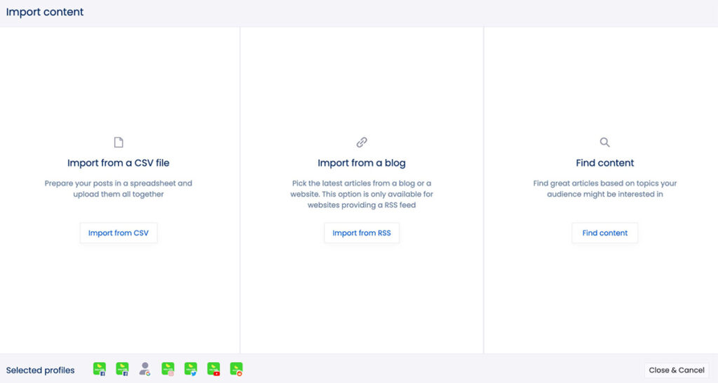 Vista Social bulk scheduling content for your social profiles