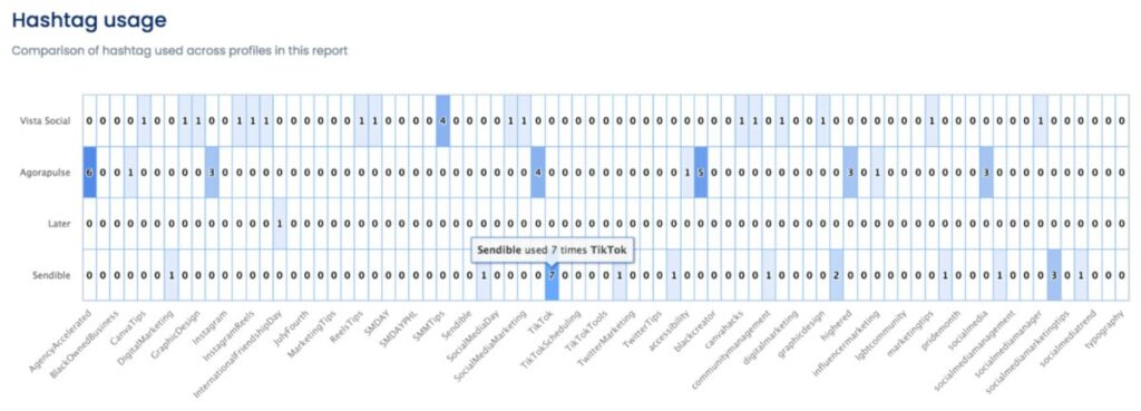 Vista Social - hashtag competitor analysis report