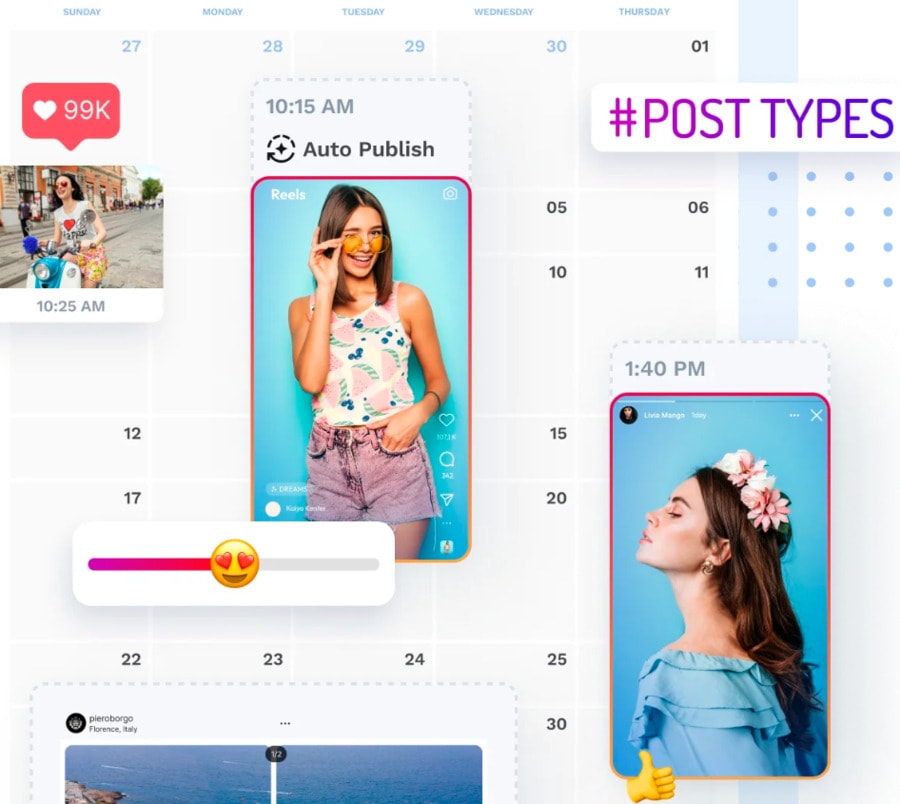 vista social Instagram Story content planning
