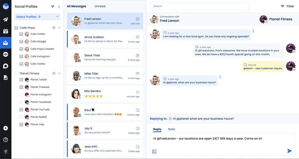 Vista Social - one inbox for all your social profiles