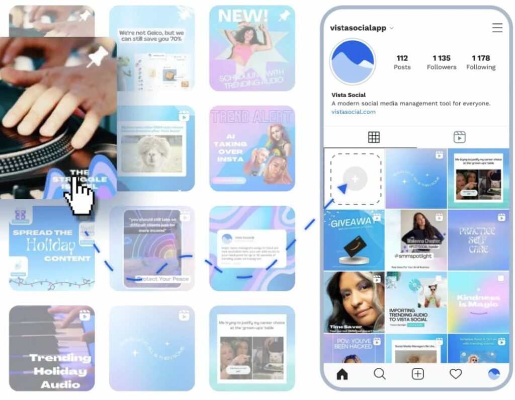 Vista Social visual Instagram planner