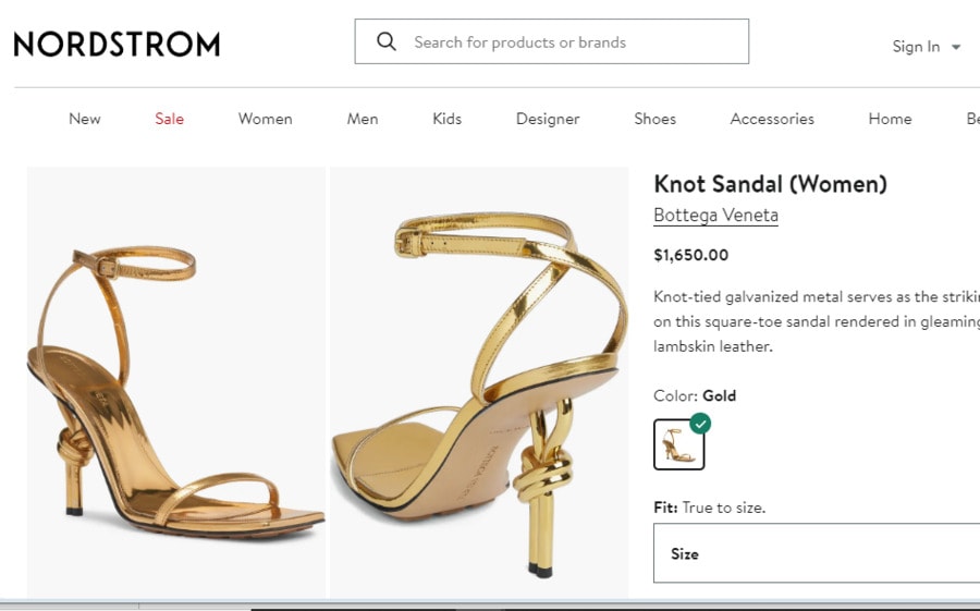 Women knot Sandal on Nordstrom