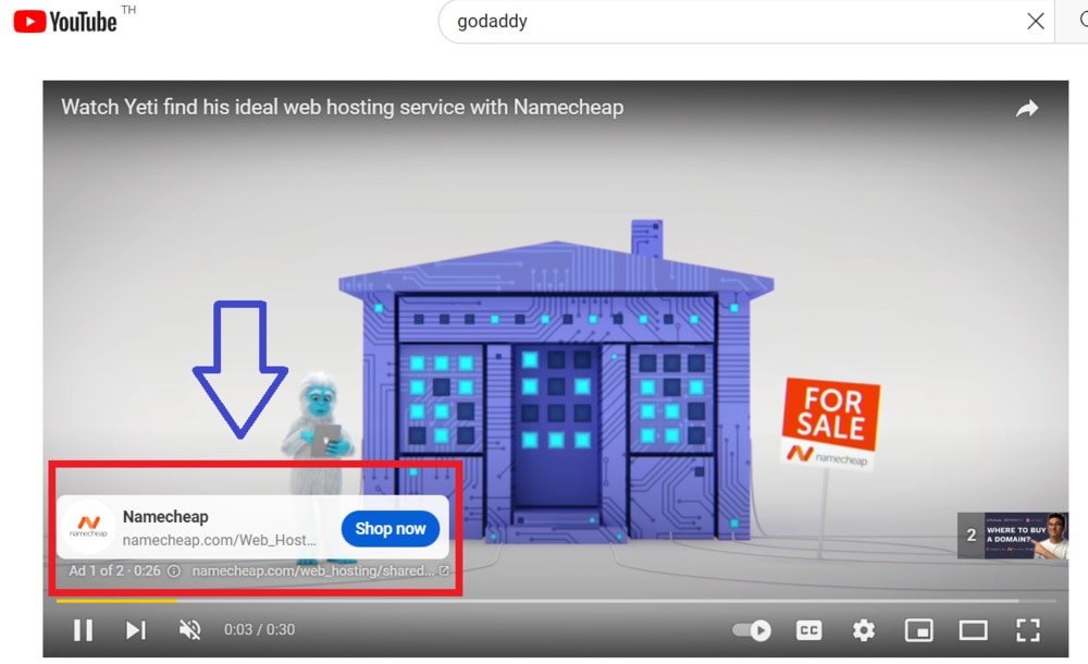 YouTube Ad example