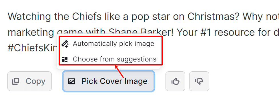 AI image suggestions by semrush's ai social media post generators