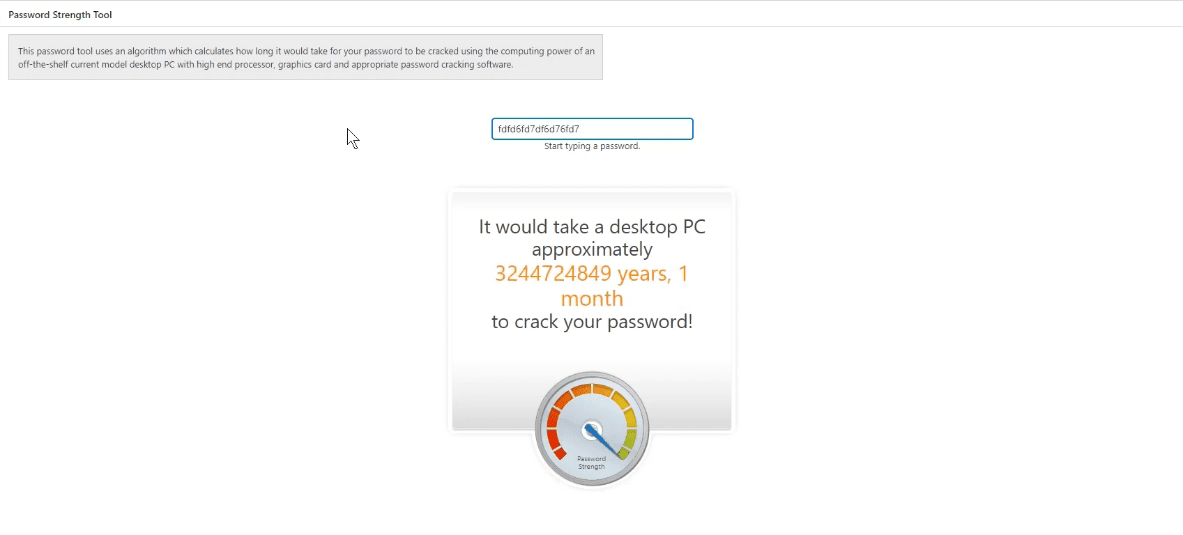 All in One WP Security and Firewall Password strength checker
