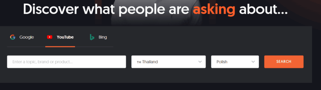 AnswerThePublic search bar