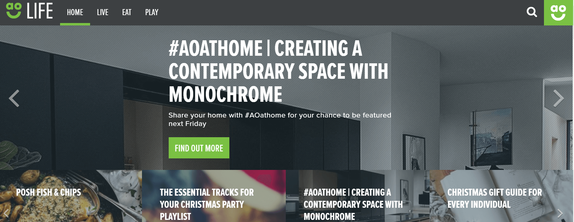 AO Life Ecommerce Content Marketing Examples