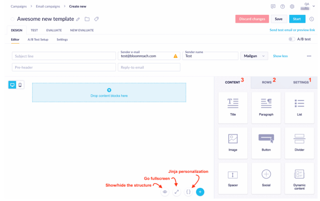 Bloomreach email visual builder