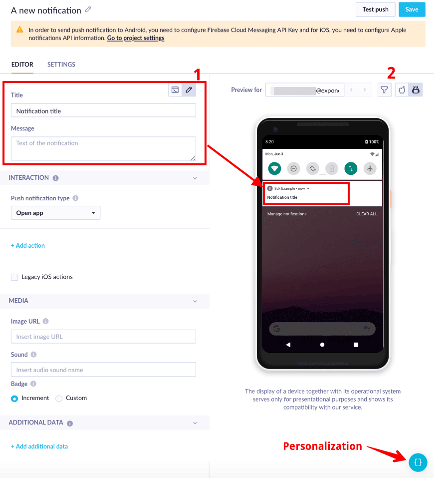 Bloomreach mobile push notification campaign