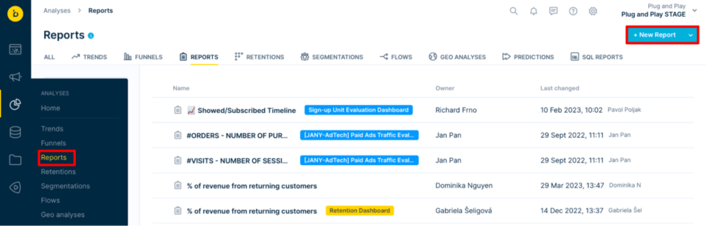 Bloomreach report templates