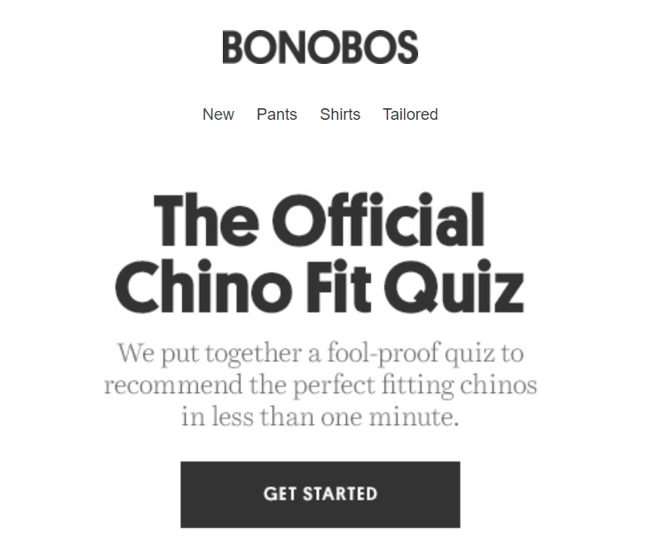 Bonobos Ecommerce Content Marketing Examples
