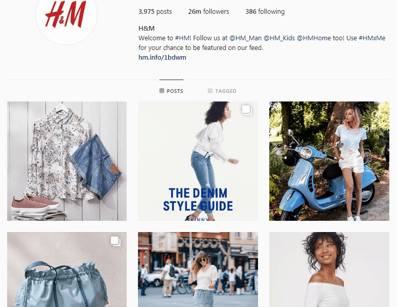 brand H&M - b2c social media marketing