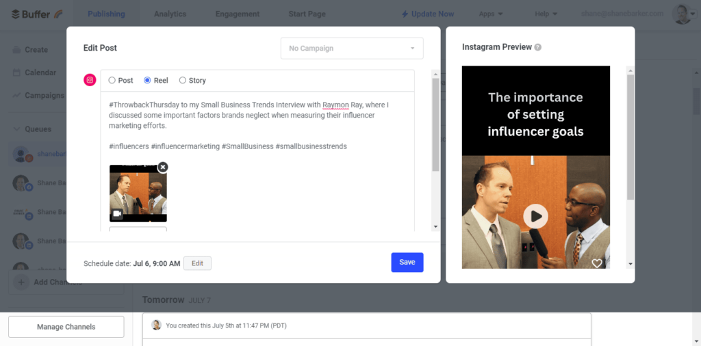 Buffer post editor 