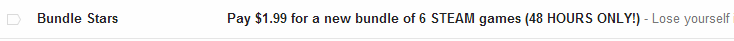 Bundle Stars - email marketing subject lines