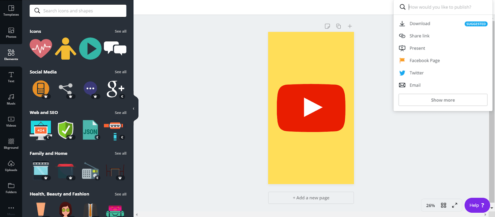 Canva download button Instagram Highlight Covers