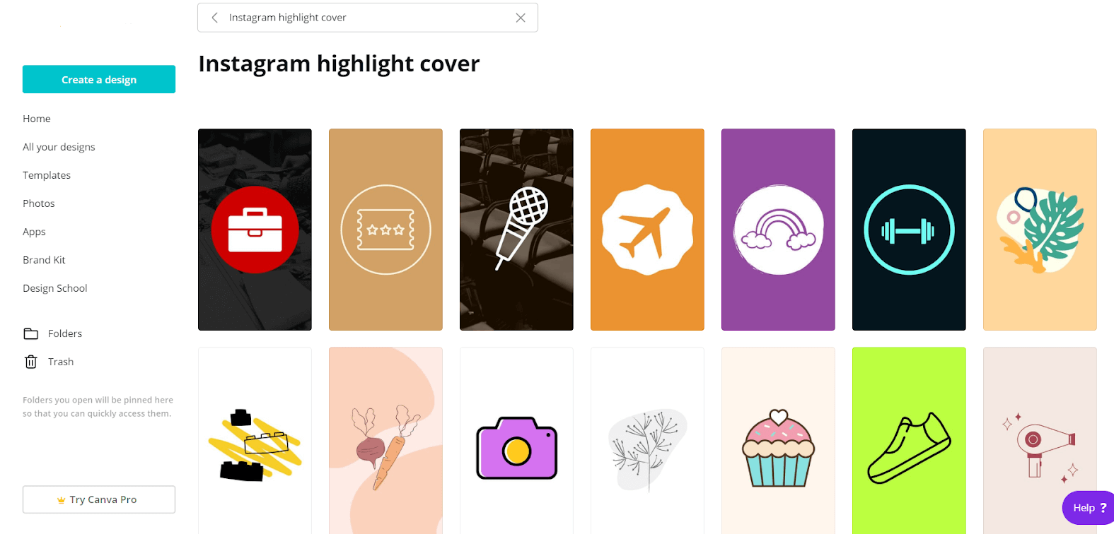 Canva template Instagram Highlight Covers