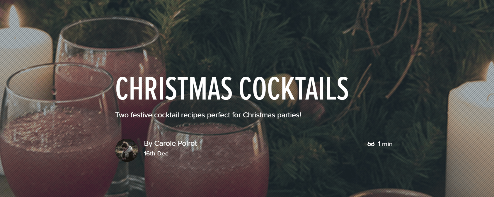 Christmas cocktail recipes Ecommerce Content Marketing Examples