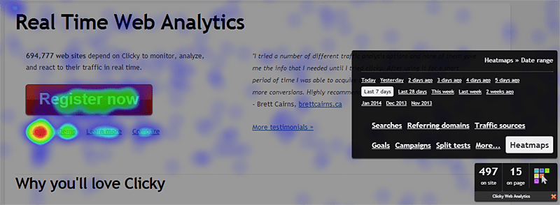 Clicky heatmap feature