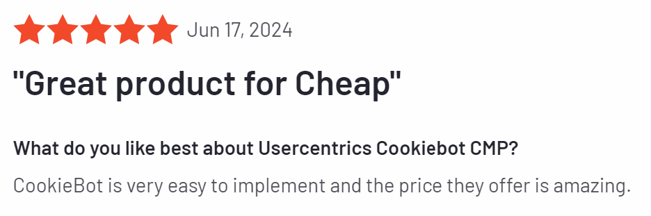 cookiebot user review