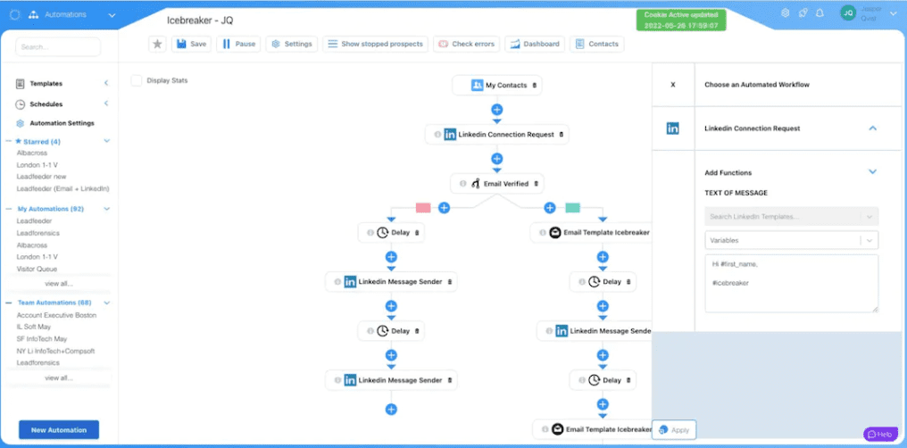 Demand LinkedIn automation dashboard