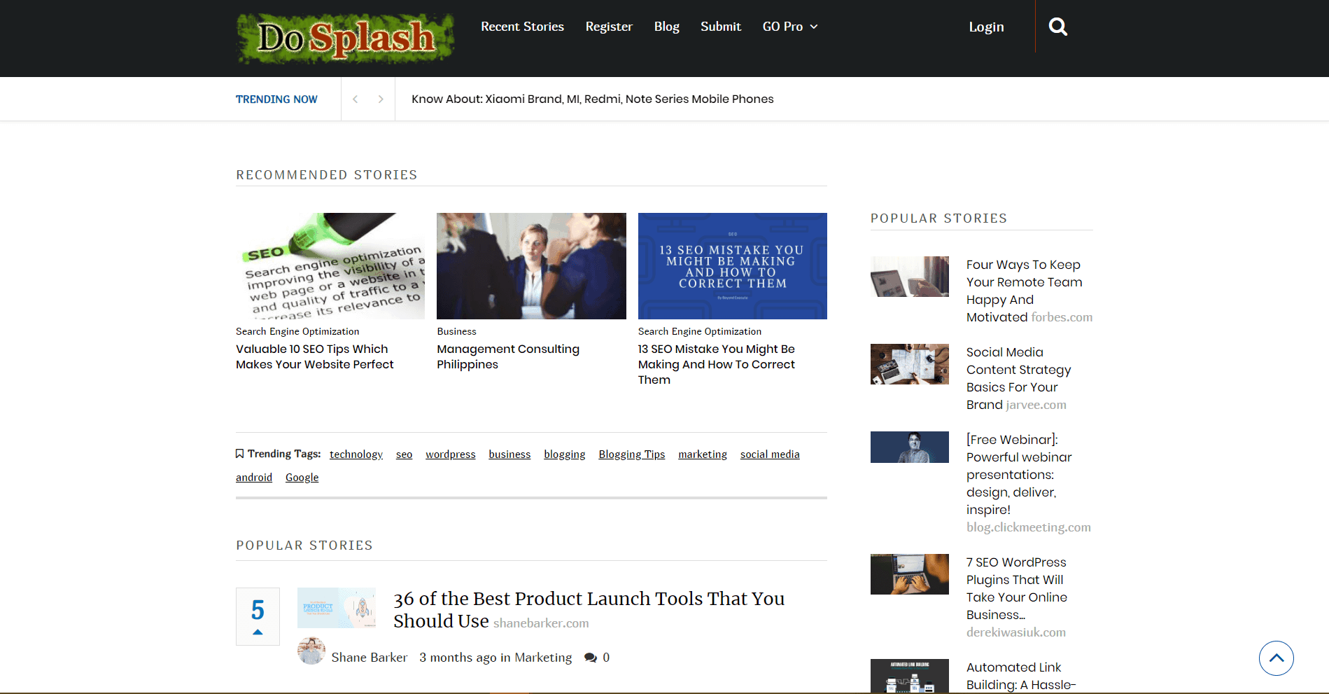 dosplash Content Promotion Platforms and Tools