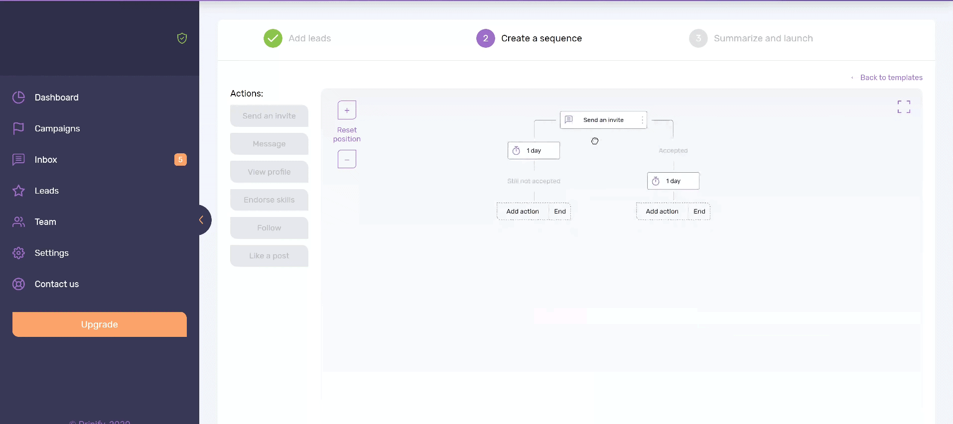 Dripify LinkedIn automation dashboard