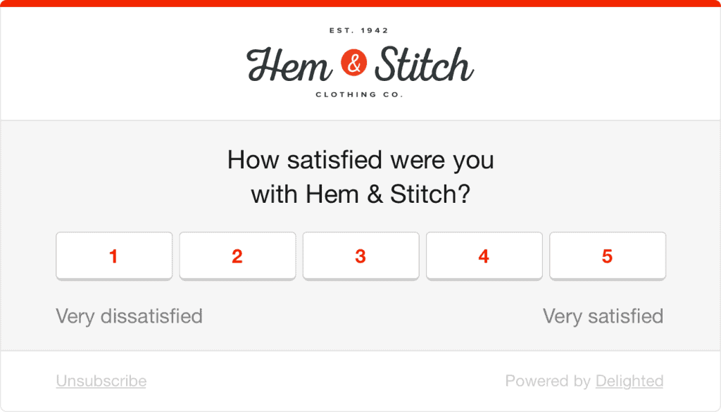 Ecommerce customer service survey example
