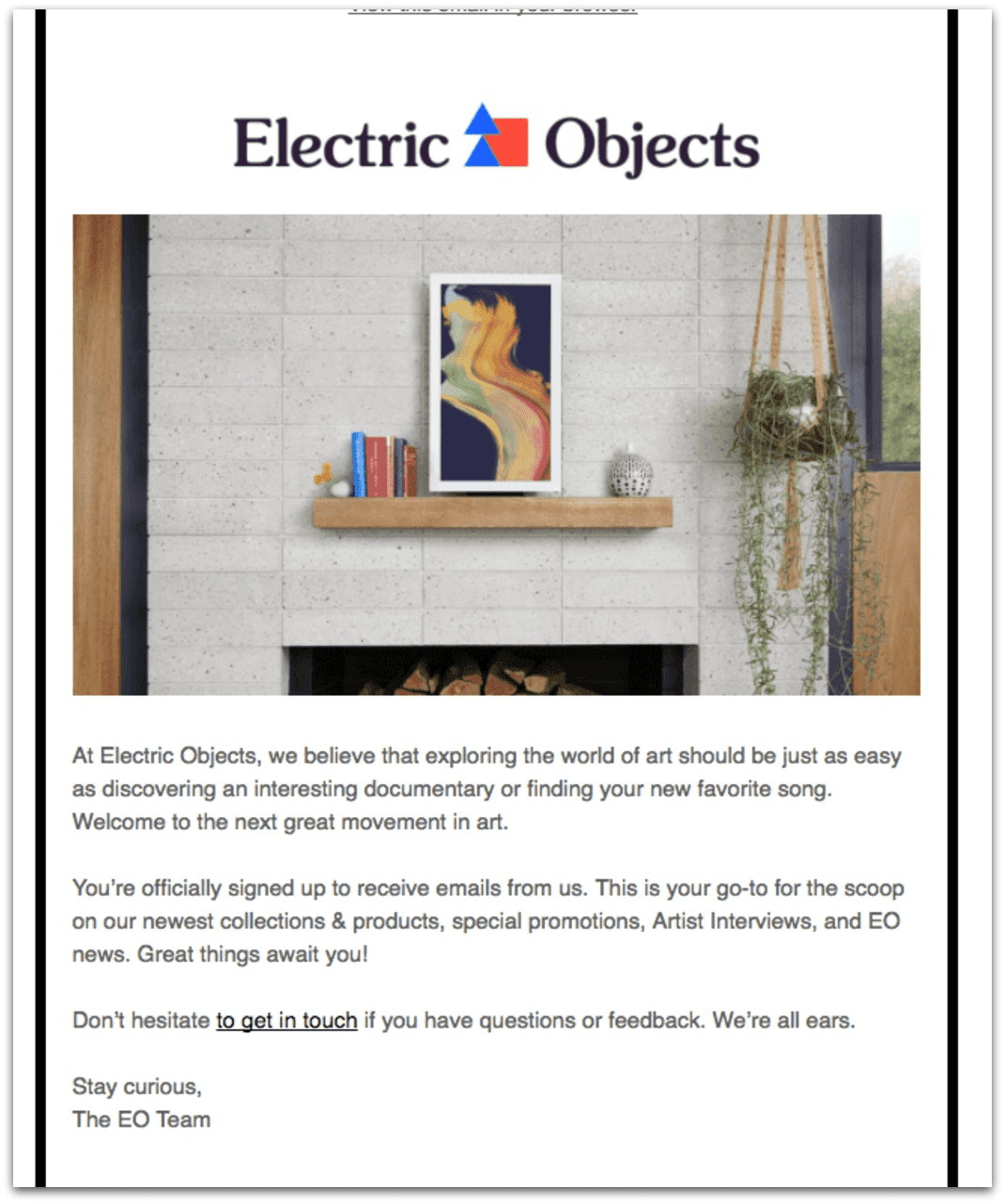 Email Campaign - welcome email example
