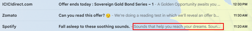 Email preheader