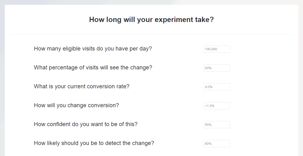 experiment calculator