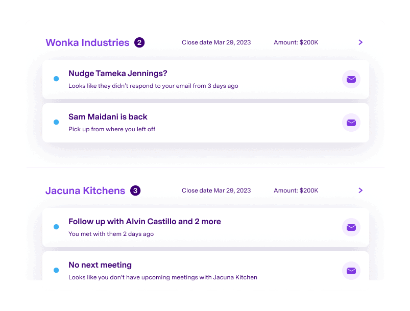 Gong's automated alerts