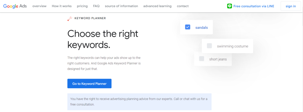 google choose right keywords